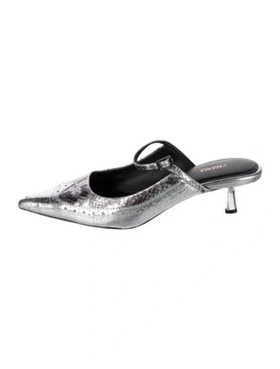 Pre-owned L'agence Leather Animal Print Mules