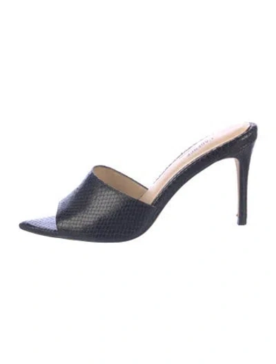 Pre-owned L'agence Leather Animal Print Mules In Blue
