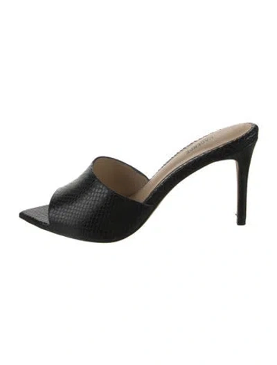 Pre-owned L'agence Leather Animal Print Sandals In Black