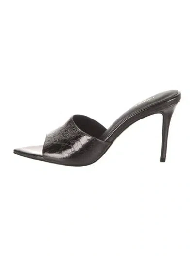 Pre-owned L'agence Leather Animal Print Sandals In Green