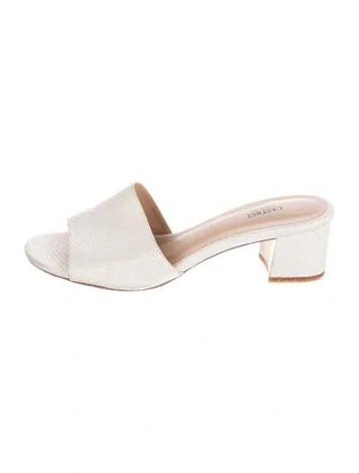 Pre-owned L'agence Leather Animal Print Slides In Neutrals