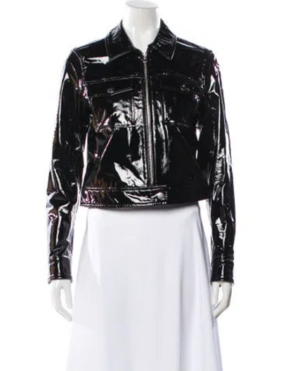 Pre-owned L'agence Leather Biker Jacket In Black