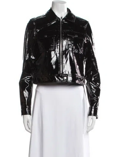 Pre-owned L'agence Leather Biker Jacket In Black