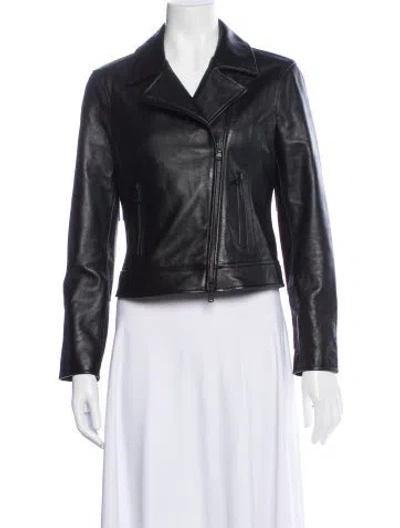 Pre-owned L'agence Leather Biker Jacket In Black