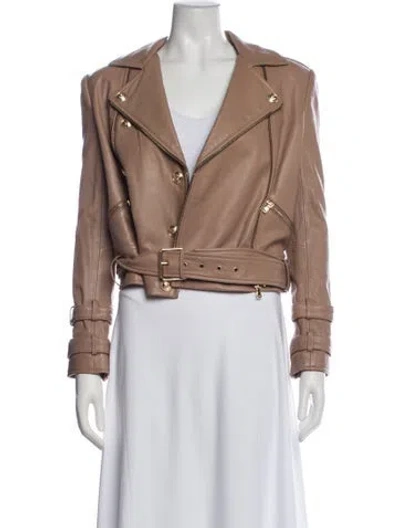 Pre-owned L'agence Leather Biker Jacket In Multi