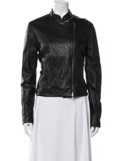 Pre-owned L'agence Leather Biker Jacket W/ Tags In Black