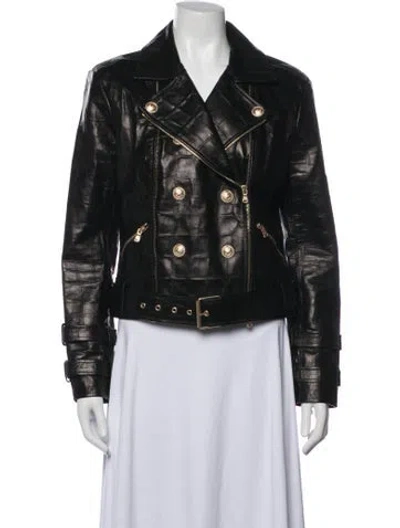 Pre-owned L'agence Leather Biker Jacket W/ Tags In Black