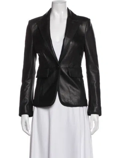 Pre-owned L'agence Leather Blazer In Black