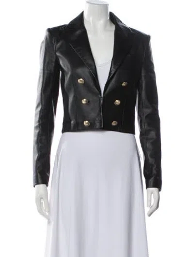Pre-owned L'agence Leather Blazer In Gray
