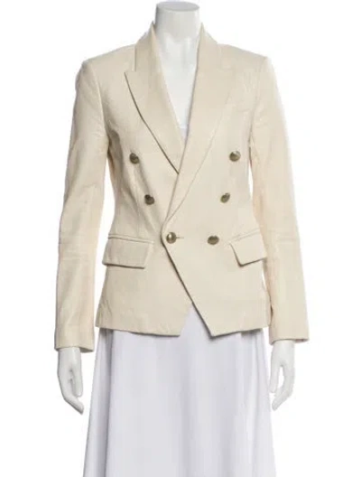 Pre-owned L'agence Leather Blazer In Neutral