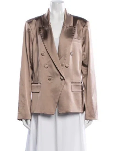Pre-owned L'agence Leather Blazer In Neutral