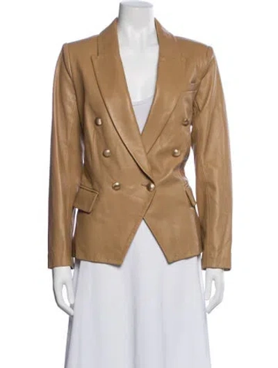 Pre-owned L'agence Leather Blazer In Neutral
