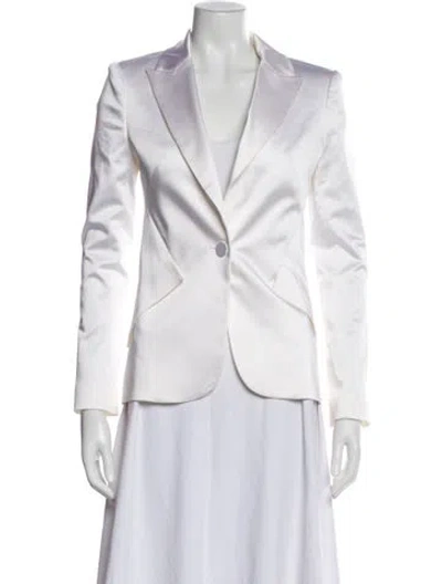 Pre-owned L'agence Leather Blazer In White