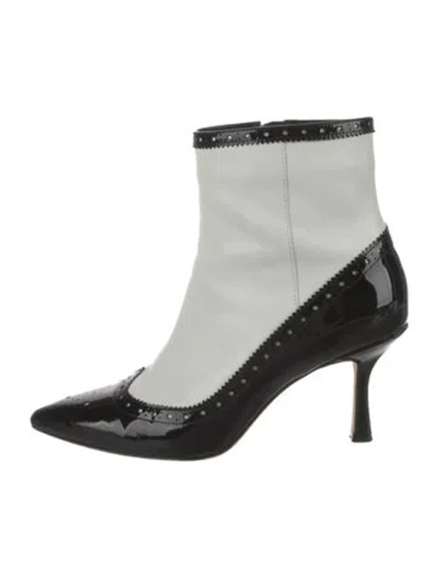 Pre-owned L'agence Leather Boots In Black/white
