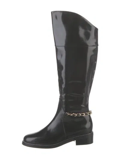 Pre-owned L'agence Leather Chain-link Accents In Black