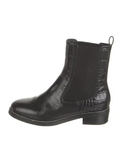 Pre-owned L'agence Leather Chelsea Boots In Black