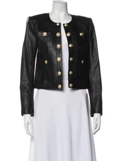 Pre-owned L'agence Leather Jacket In Black