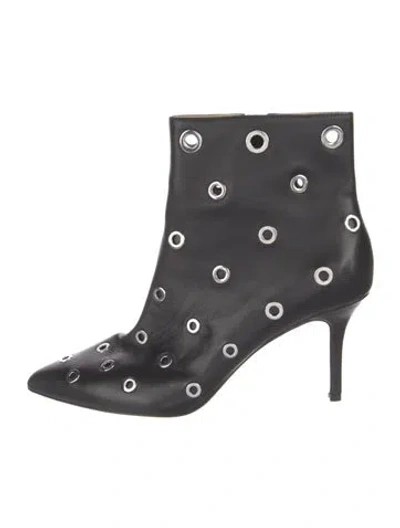 Pre-owned L'agence Leather Lace-up Boots In Gray