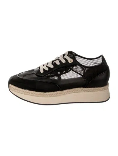 Pre-owned L'agence Leather Leather Trim Embellishment Sneakers