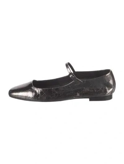 Pre-owned L'agence Leather Mary Jane Flats In Black
