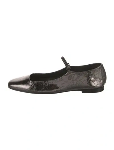 Pre-owned L'agence Leather Mary Jane Flats In Gray