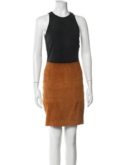 Pre-owned L'agence Leather Mini Dress In Blue