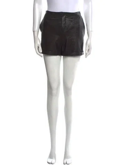 Pre-owned L'agence Leather Mini Shorts In Black