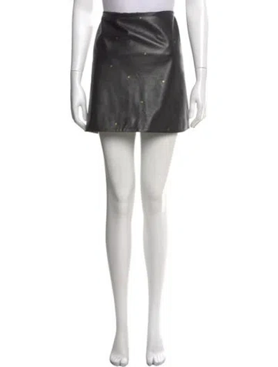 Pre-owned L'agence Leather Mini Skirt In Black
