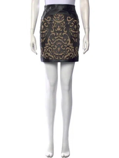 Pre-owned L'agence Leather Mini Skirt In Black
