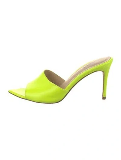 Pre-owned L'agence Leather Mules In Green