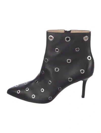 Pre-owned L'agence Leather Patterned Lace-up Boots In Blue
