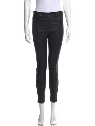 Pre-owned L'agence Leather Skinny Leg Pants In Black