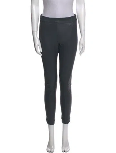 Pre-owned L'agence Leather Skinny Leg Pants In Gray