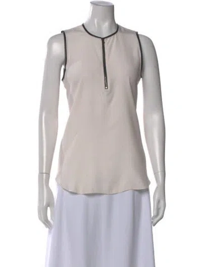 Pre-owned L'agence Leather Sleeveless Top In Gray