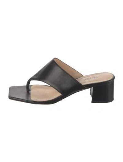 Pre-owned L'agence Leather Slides In Black