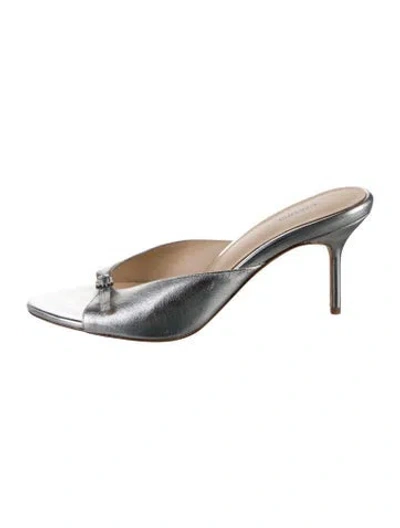 Pre-owned L'agence Leather Slides In Silver