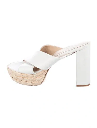 Pre-owned L'agence Leather Slides In White