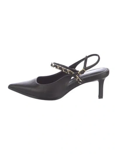 Pre-owned L'agence Leather Slingback Pumps In Black/blue