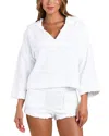 L'agence Lee Ornate Terry Top Swim Cover-up In White
