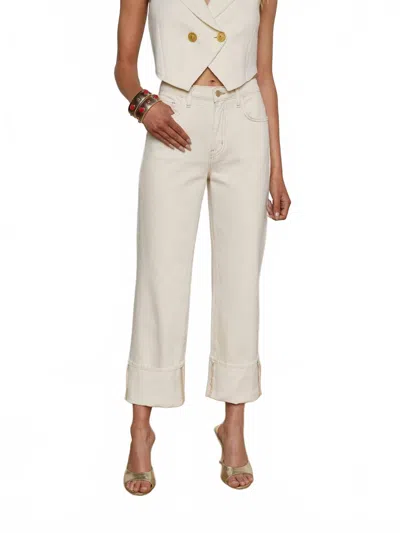 L'agence Leighton Cuff Jean In Macadamia In White