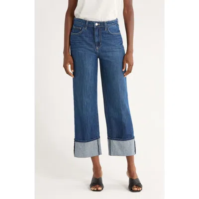 L'agence Leighton Cuff Stovepipe Jeans In Blue