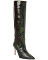L'agence Lena Iii Knee High Croc Snake Boot In Green