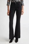 L'agence Sera High Rise Sneaker Flare-leg Jean In Saturated Black In Black
