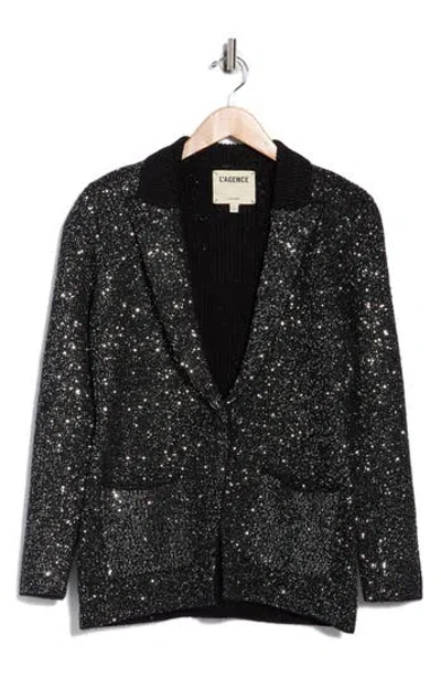 L'agence Leonora Sequin Knit Blazer