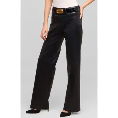 L'agence Les Petites Scottie High Waist Coated Wide Leg Jeans In Noir Coated