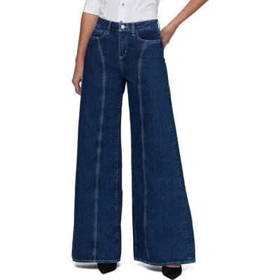 L'agence Lestat Seamed High Waist Wide Leg Jeans In Blue