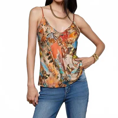 L'agence Lexi Satin Camisole In Multi Collage