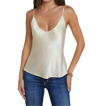 L'agence Lexi Silk Camisole In Pearl In Metallic