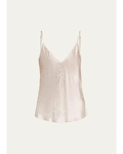 L'agence Lexi Silk Jacquard Camisole In Neutral