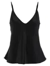 L'agence Gabriella Silk V-neck Tank In Black